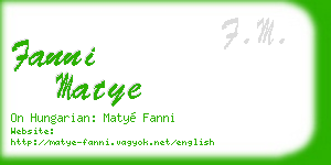 fanni matye business card